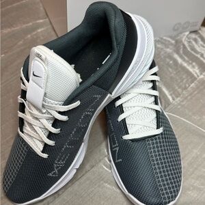 Nike Men's Gray and White Athletic Shoes “Nike By You”.